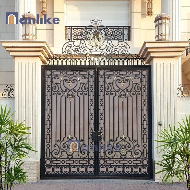 Anlike Luxurious Garden Villa Antique Design Entry Electric Modern Driveway Cast Wrought Iron Gate