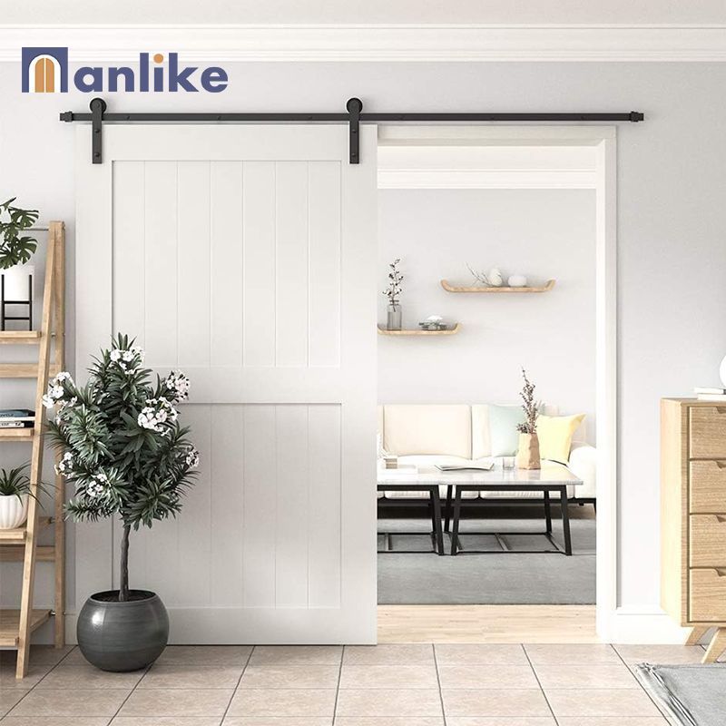 Anlike European Hidden Track Horse Soft Close Hardware Bathroom Double Bedroom  Interior Solid Wood Barn Door Sliding Modern