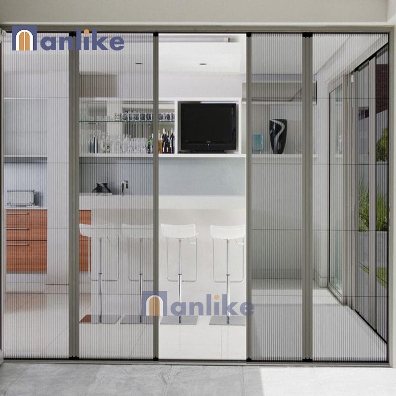 Anlike Customized Waterproof Balcony Glass Bifold Door External Aluminium Folding Patio With Fly Screen