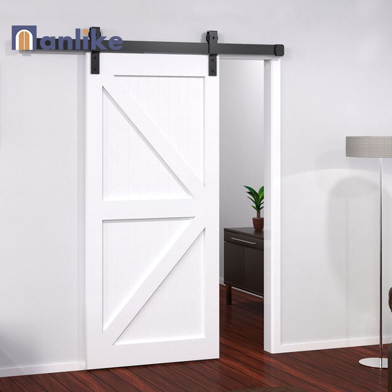 Anlike European Hidden Track Horse Soft Close Hardware Bathroom Double Bedroom  Interior Solid Wood Barn Door Sliding Modern