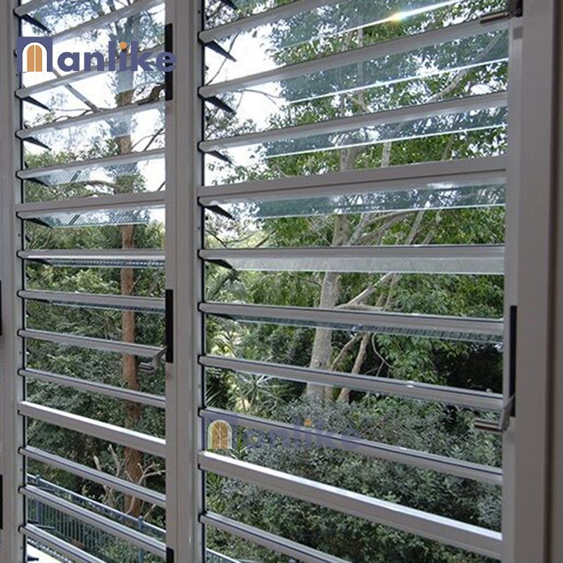 Anlike Vertical Adjustable Jalousie Frosted Glass Blade Bedroom Interior Aluminum Shutter Window Blind