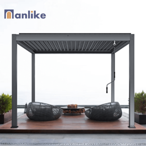 Anlike Exterior Garden Outdoor Sun Motorized Shade Electric Louvered Over Deck Bioclimatic Aluminium Pergola Canopy