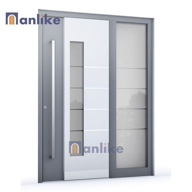 Anlike Residential High Grade Trade Price Carve Entry Exterior Main Aluminum Panel Swing Front Black Door For House