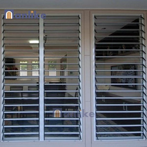 Anlike Vertical Adjustable Jalousie Frosted Glass Blade Bedroom Interior Aluminum Shutter Window Blind