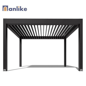 Anlike Smart Louvered 3X4 Pavilion Wall Mounted Motorized Garden Buildings Aluminium Electric Pergola Gazebo Outdoor