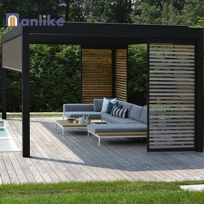 Anlike Strong Winds Pavilion 3x3 5x4 5x5 RGB Grey Bois Bioclimat Bioclimatique Modern Aluminium Gazebos Pergola