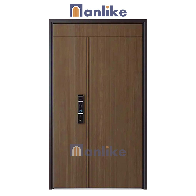 Anlike High Quality Top Double Main Villa Entry Design Metal Security Turkish One Half House Steel Door