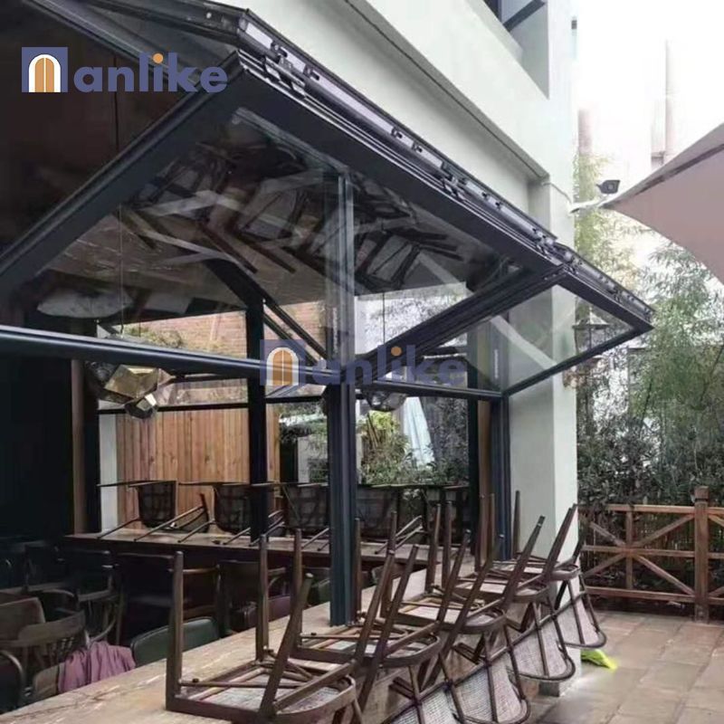 Anlike Villa Customize Smart Electric Auto Sound Proof Vertical Aluminium Storefront Bi Fold Windows For House