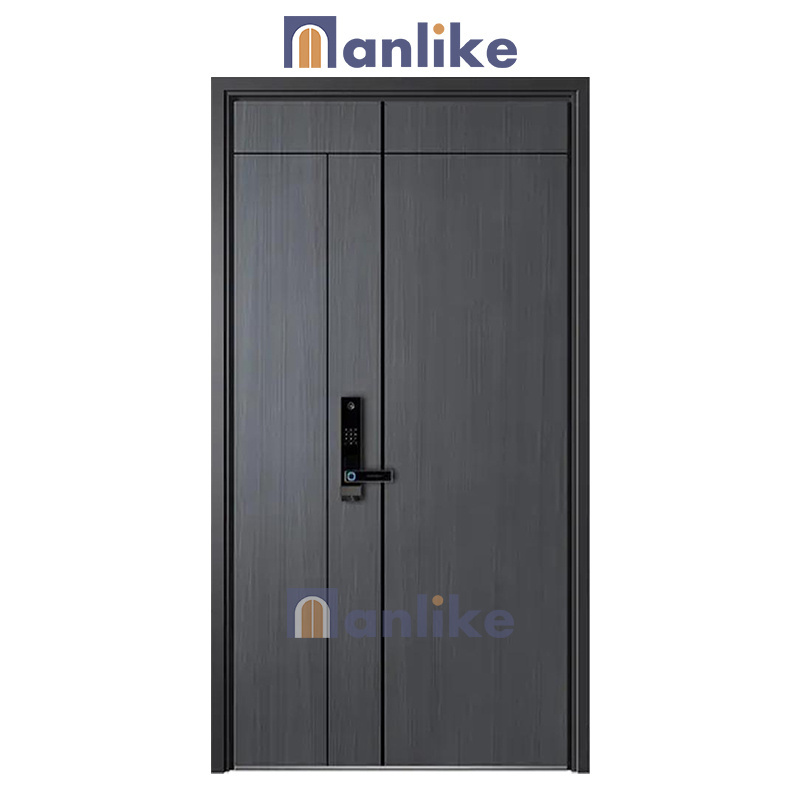 Anlike High Quality Top Double Main Villa Entry Design Metal Security Turkish One Half House Steel Door