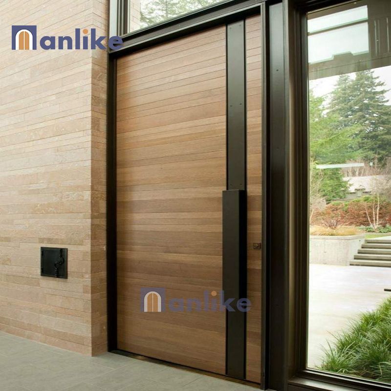 Guangdong Anlike Modern Prehung Exterior Solid Wooden Doors Front Pivot Exterior Doors Learn Entry Doors For Home