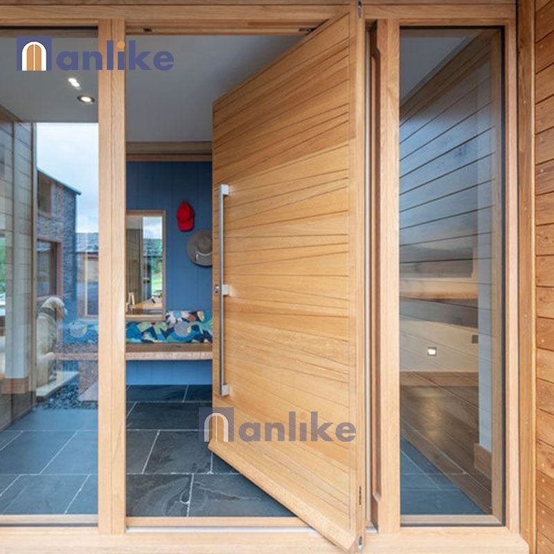 Guangdong Anlike Modern Prehung Exterior Solid Wooden Doors Front Pivot Exterior Doors Learn Entry Doors For Home