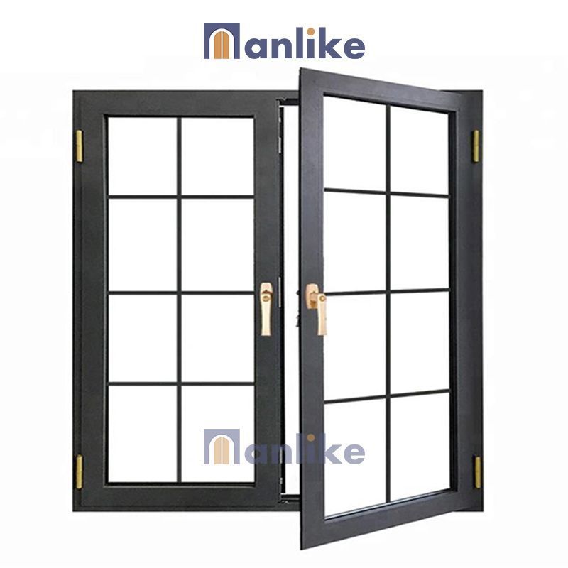 Anlike Energy Saving Philippines Price Passive House Inswing Black Aluminum Frame Double Glazed Casement Windows For Nigeria