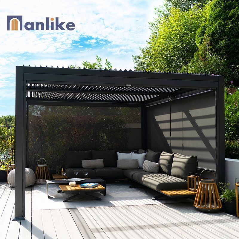 Anlike Terrace Aluminium Garden Pergola Freestanding Motorized Canopy Pavilion Patio Exterior Gazebo Outdoor