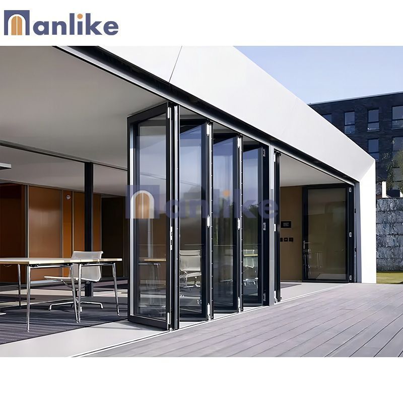 Anlike Folding Door Factory Custom Patio Blind Aluminum Bi-Fold Folding Door Accordion Glass Window Mosquito Net