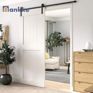 Anlike European Hidden Track Horse Soft Close Hardware Double Bedroom Exterior Interior Solid Wood Barn Door Sliding Modern