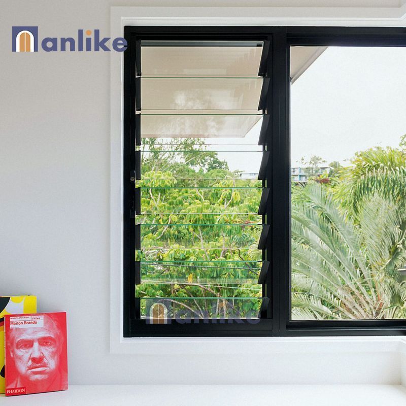 Anlike House Tinted Glass Aluminium Interior Home White Fixed Cheap Custom Jalousie Shutter Window Blind