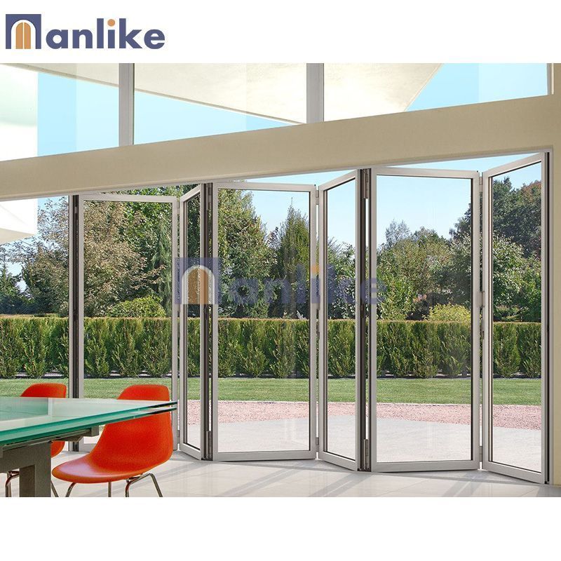 Anlike Customized Waterproof Balcony Glass Bifold Door External Folding Patio Aluminium Door With Fly Screen