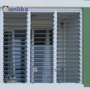 Anlike White Outside External Louvre Tinted Glass Louvers Blade Aluminium Jalousie Shutters For Window