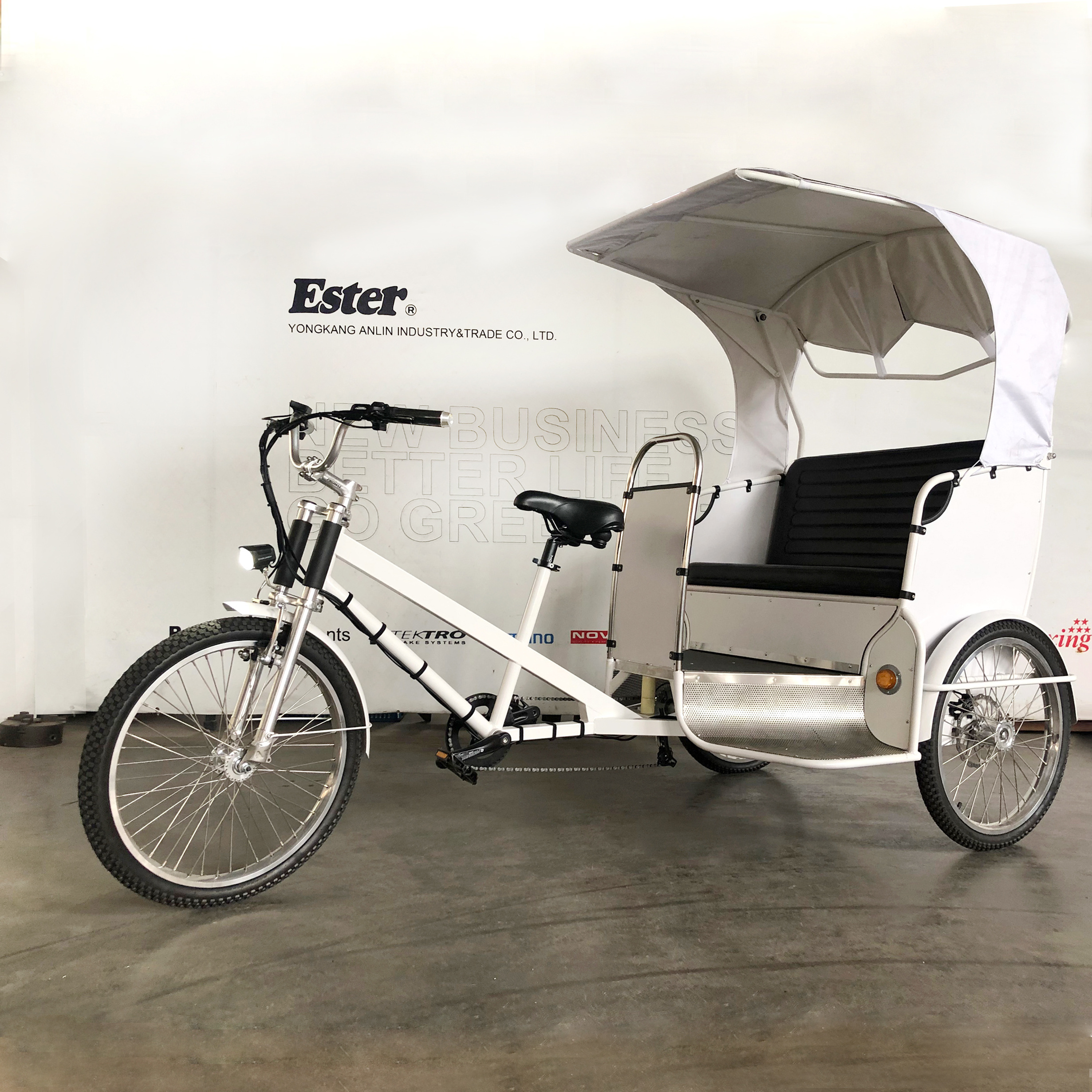 ESTER Bicycle Tuk Tuk Taxi 3 Wheel Bike,pedal pedicab/ rickshaw with reflector