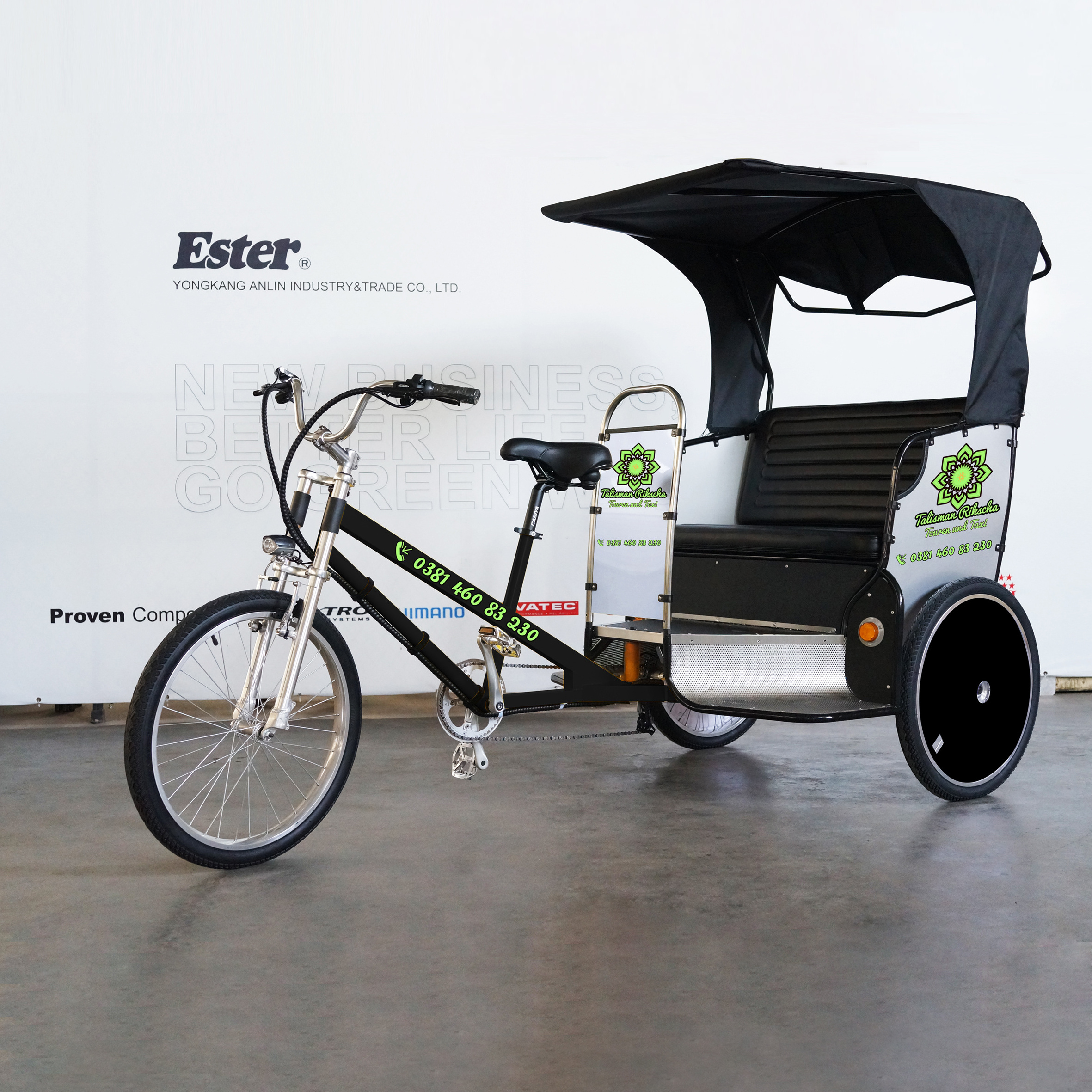 Passenger ESTER Rickshaw Price /Bike-Taxi/Pedicab Rickshaw with New Waterproof Lines for sale