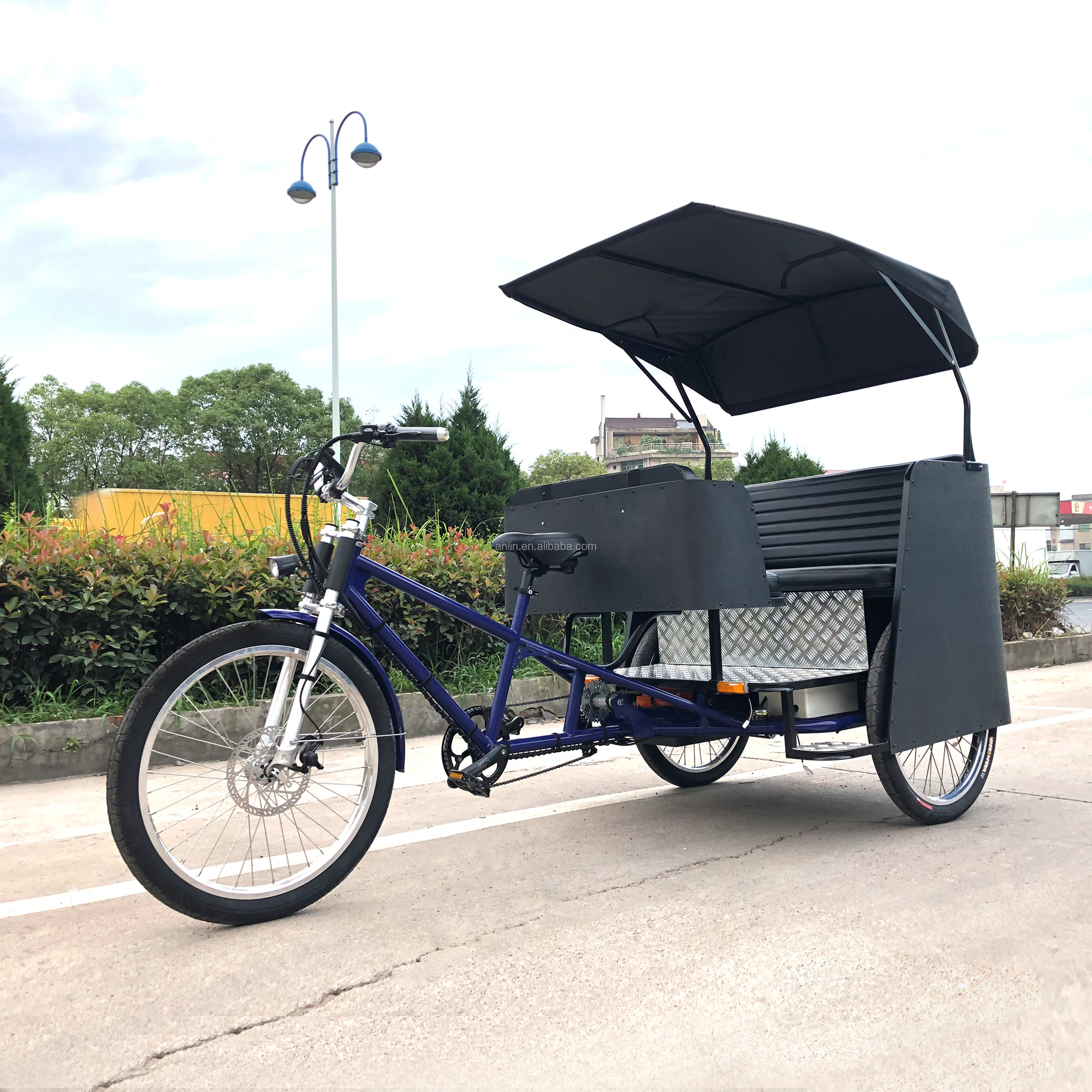 CE Certificate 500w Brushless Motor ESTER Bicitaxis Decorative Rickshaw for Family, 5-seat tricycle