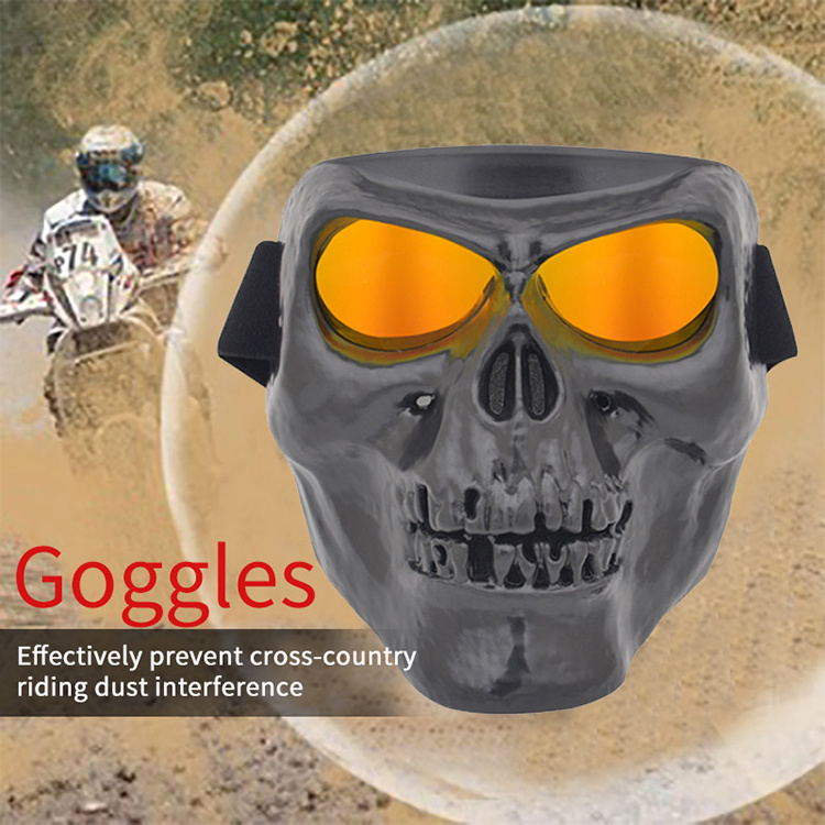 Anlorr Halloween skull ski mask glasses off-road motorcycle protection eyes helmet face mask goggles