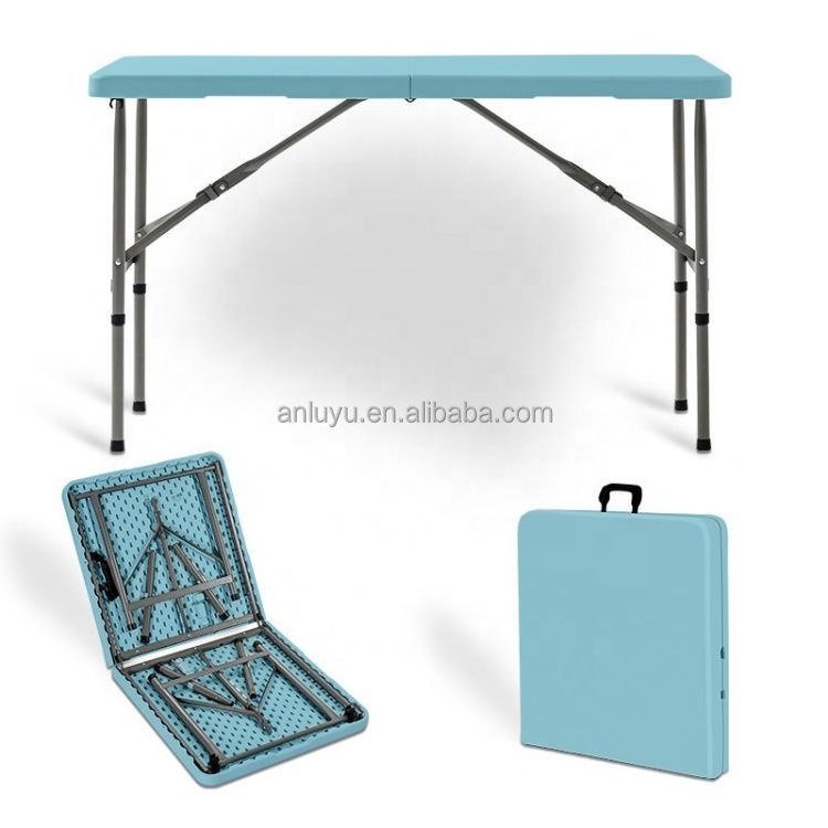 Heavy-duty 8ft Plastic Folding Table and Chair Indoor and Outdoor Furniture Hdpe Plastic Minimalist Steel 1 Set Morden