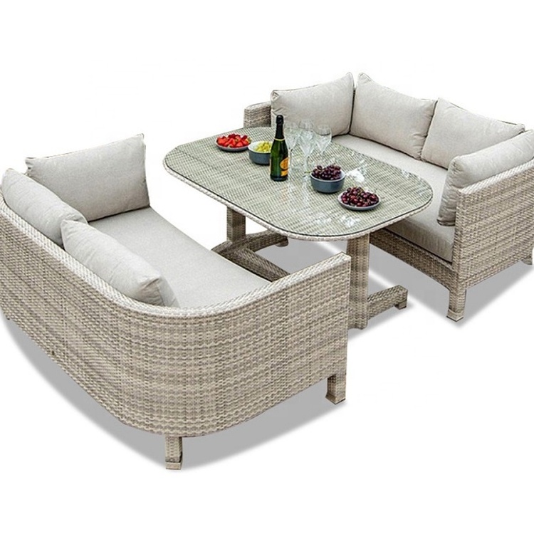 Luxurious Modern Design Outdoor Garden Sofa Set Rattan Sectional with Aluminum Frame for Villa & Courtyard Furniture