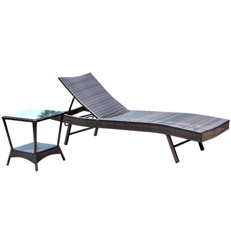 Modern Garden Hotel Outdoor Lounger Chair Bed Rattan/Wicker for Exterior Park Villa Courtyard Lightweight Portable Sun Ledge