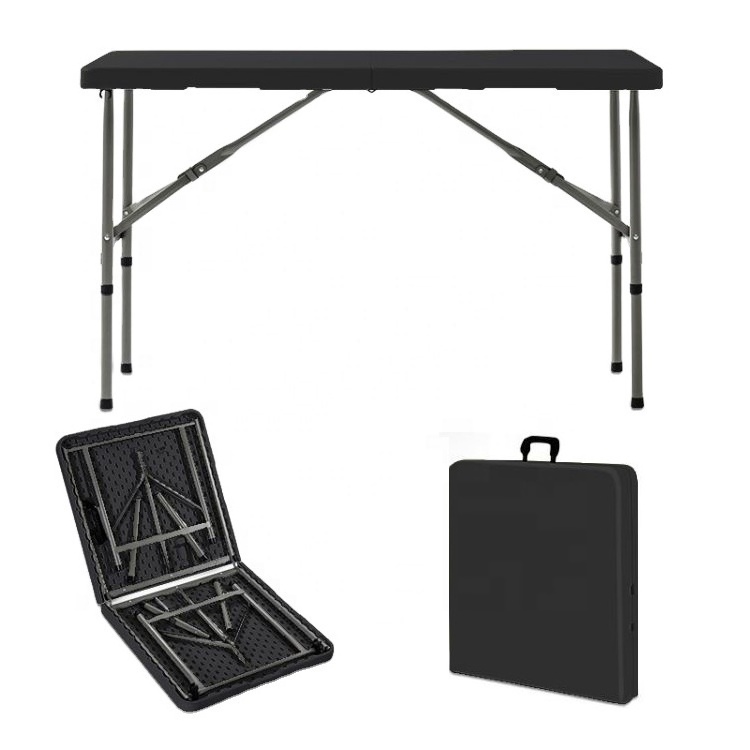 Heavy-duty 8ft Plastic Folding Table and Chair Indoor and Outdoor Furniture Hdpe Plastic Minimalist Steel 1 Set Morden