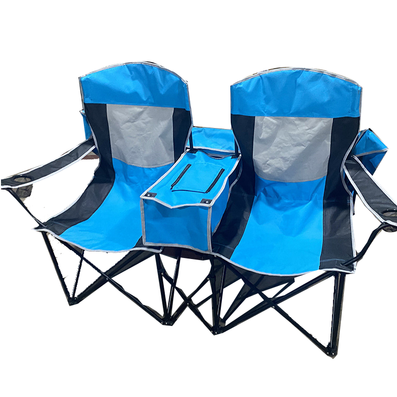 Outdoor Cheap Foldable Lawn Fishing 2-person Folding Double Beach Chair Camping Chairs With Canopy