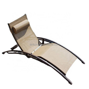 Modern Outdoor Pool Lounger Furniture Comfortable Mesh Sun Loungers for Courtyard Park Villa & Exterior for Sunbathing