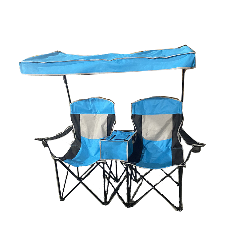 Outdoor Cheap Foldable Lawn Fishing 2-person Folding Double Beach Chair Camping Chairs With Canopy