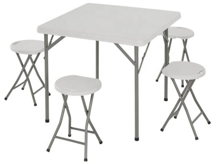 Heavy-duty 8ft Plastic Folding Table and Chair Indoor and Outdoor Furniture Hdpe Plastic Minimalist Steel 1 Set Morden