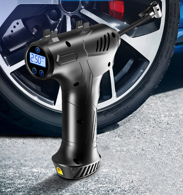 Cordless Tyre Inflator 12V 120W USB Rechargeable Air Compressor Car Tyre Pump