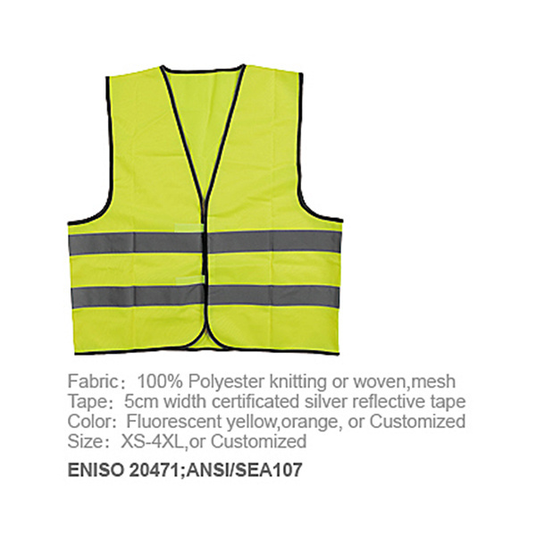 Yellow Reflective High Visibility Construction ANSI Class 2 Work Vests for Men,Woman Neon Silver Strip Safety Vest