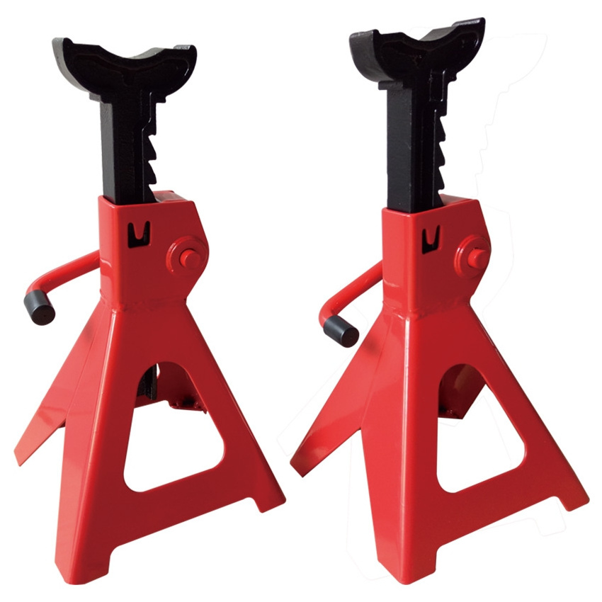 USA Standard 2 Piece Jack Stand 2 Ton to 6 Tons Capacity Extended Height Shop Auto Stand Self-Locking Ratchet