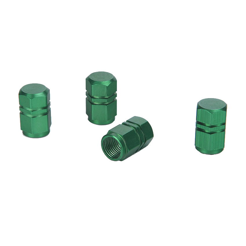 Green aluminum alloy tire valve cap