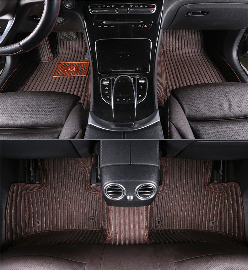 High quality luxury hand stitched 5D car foot mat custom car interior mat