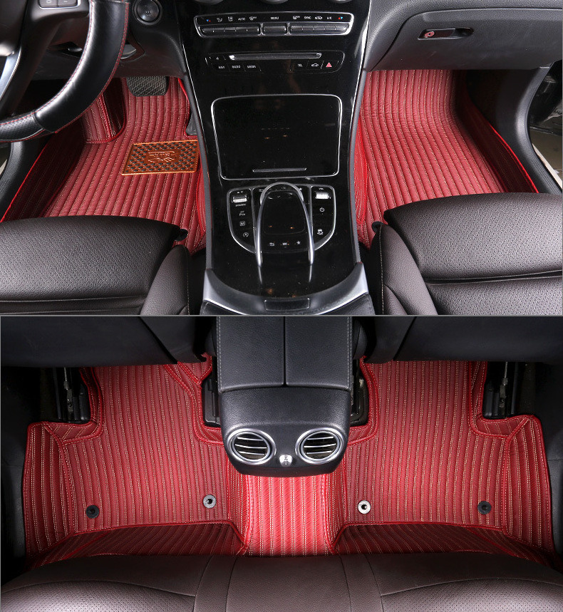 High quality luxury hand stitched 5D car foot mat custom car interior mat