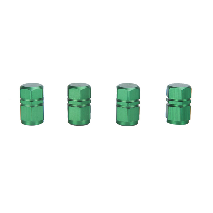 Green aluminum alloy tire valve cap