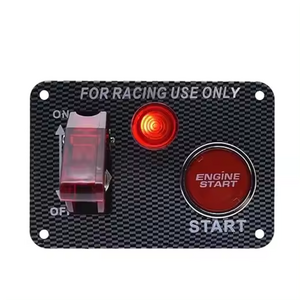 Racing Car Ignition Switch Panel W/Engine Start Push Button LED Toggle 12V