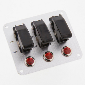 Automotive Toggle Switch Panel with Red Indicator Lights & Relay