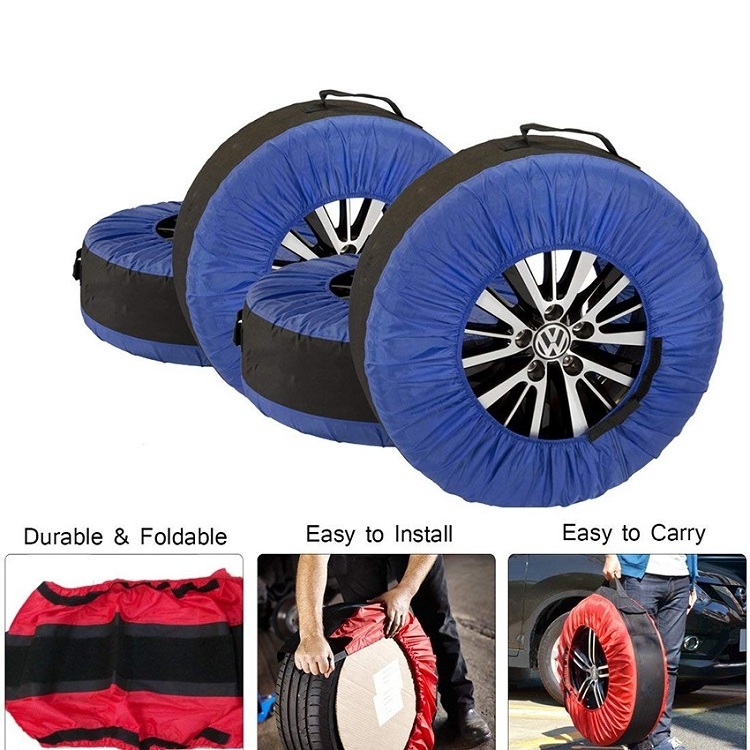 Tire Cover Case Car Spare Tire Cover Storage Bags Carry Tote Polyester Tire For Cars Wheel Protection Covers