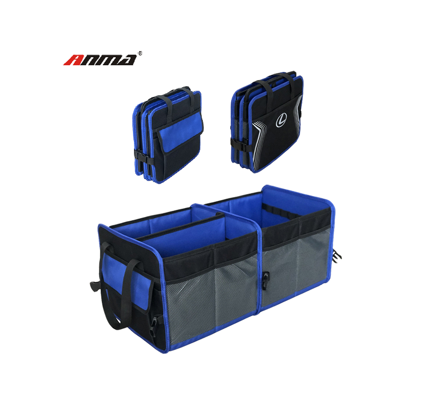 Customized logo 600D polyester foldable car boot organizer auto trunk organizer