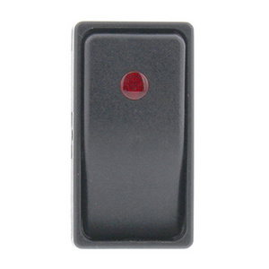 SPST ON-OFF Panel Mount Black Rocker Switch with Red Illuminated Dot