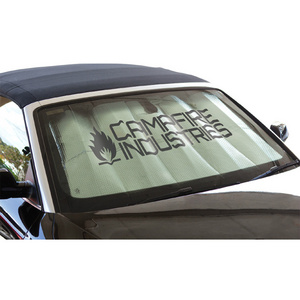 custom printed automatic  windshield sun shade foldable aluminum front sun shade