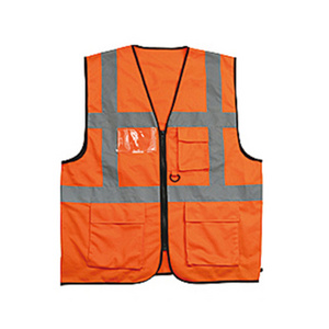 Yellow safety vest fabric reflective safety vest with pockets