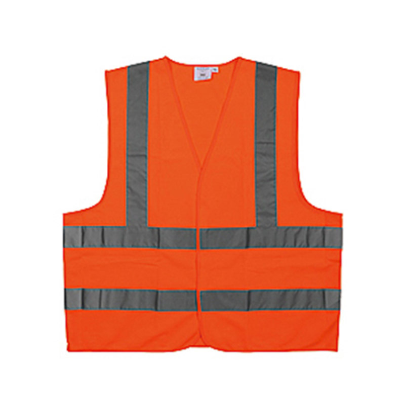 Black safety vest knitted fabric reflective construction vest with pockets