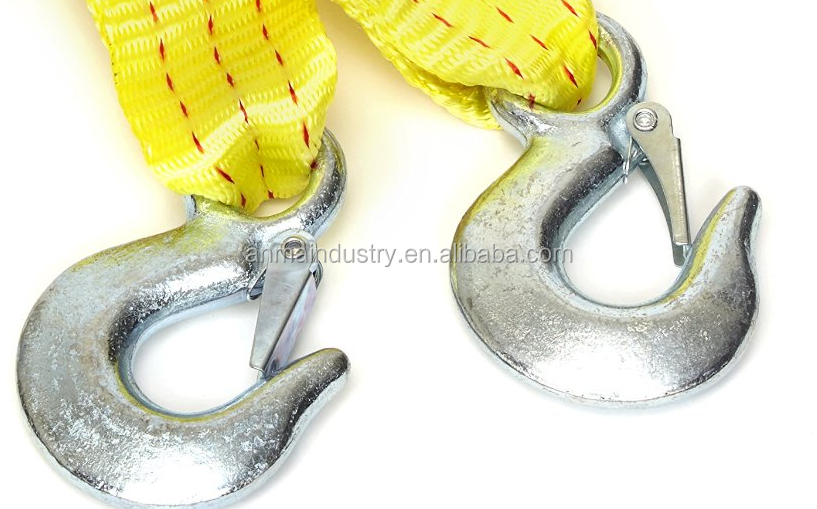 3T 3M Heavy Duty custom car tow rope Tow Strap with Hooks